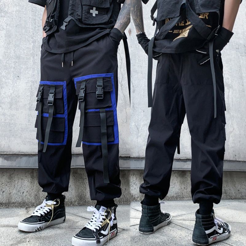 Spring and summer casual pants for men and Japan youth casual small-foot trend cargo pants with a tie foot sports pants