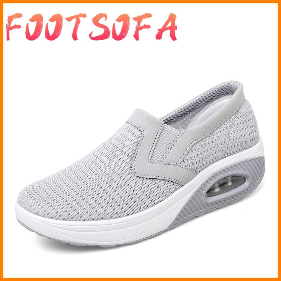 Summer Women Air Cushion Walking Shoes Slippers Casual Mesh Slip On Walking Shoes For Outdoor Indoor Dropshipper
