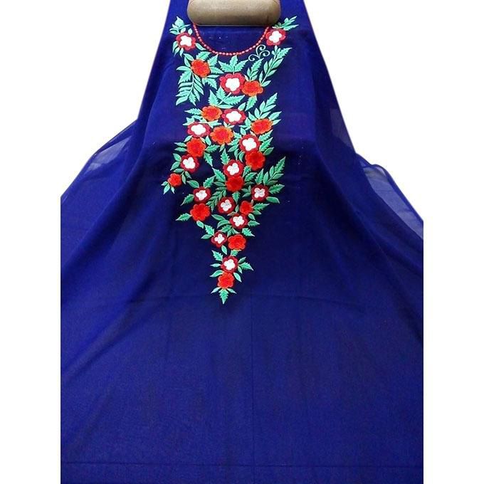Unstitched Royal Blue Cotton Salwar