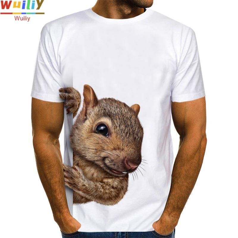Men's Squirrel T Shirt 3D Print Shirt  Graphic Tees Lovely Pattern Tops Men/Women Cute Puppy Face Tee Funny Pet T-shirt