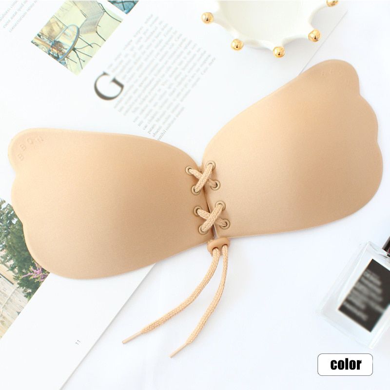 DeRuiLaDy Seamless Wireless Self Adhesive Stick On Bras Strapless Push Up Bras For Women  Lingerie Invisible Silicone Bra