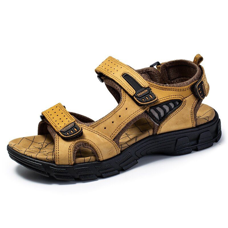 New Big Size  Leather Men Sandals Classic Summer Men Shoes Beach Sandals for Man Fashion Brand Outdoor Casual Sneakers