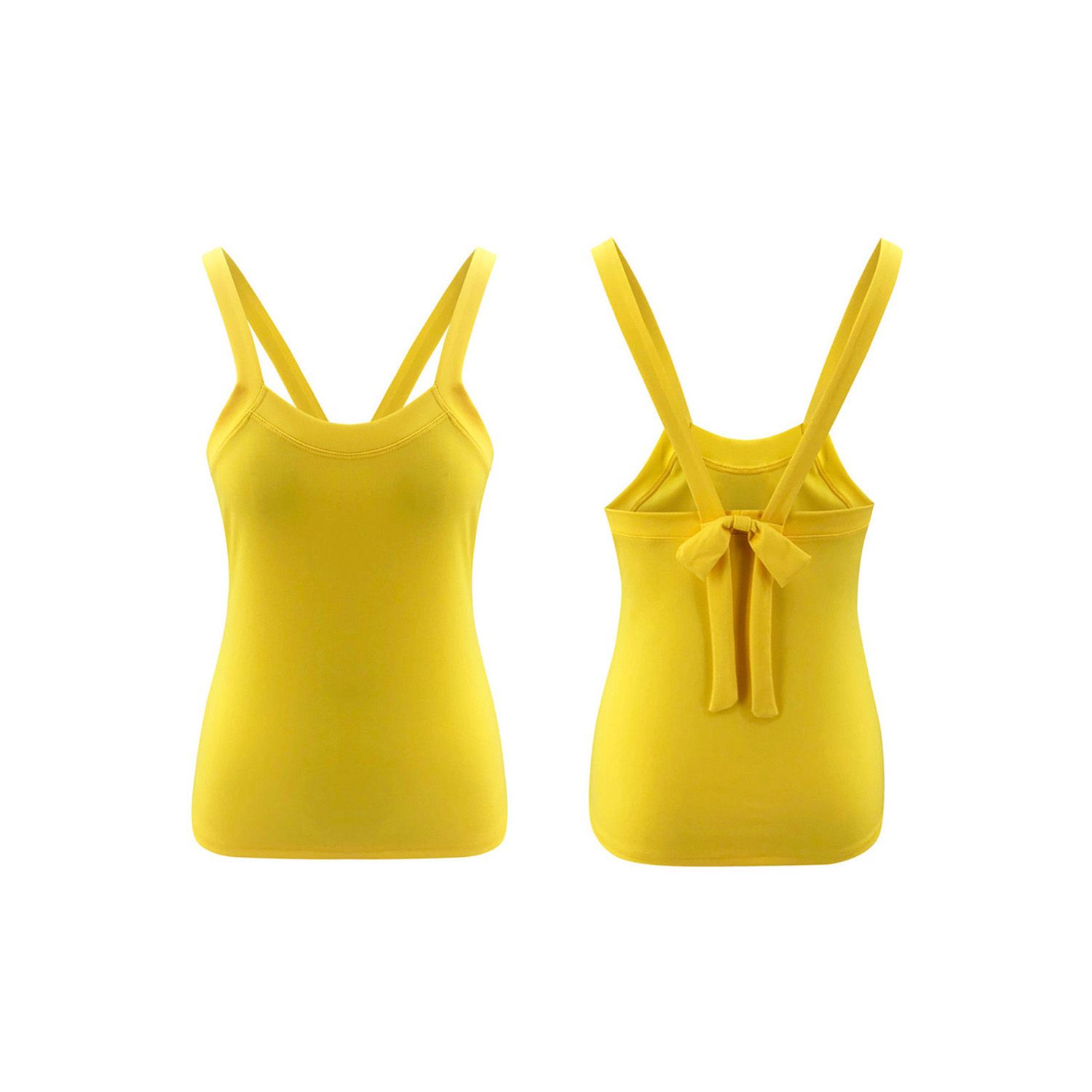 Ladies Sexy Solid Color Camisole, Women Summer Fashionable Back Bow Decoration Slim Top Sleeveless Vest for Dating Vacation
