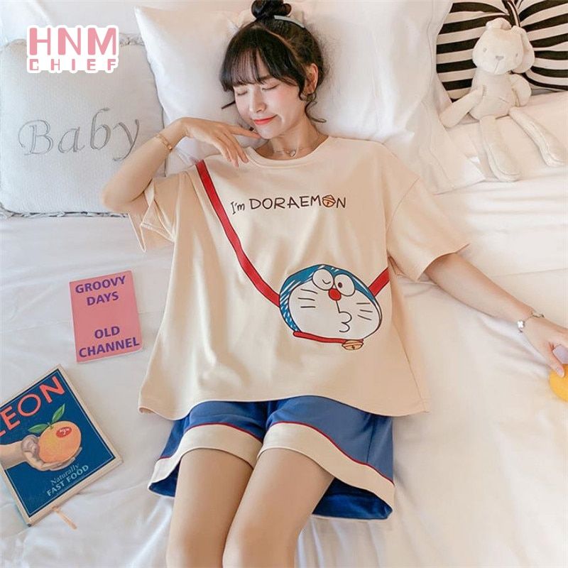 Pyjamas Women Shorts Sets 2 Piece Set Home Casual Cute Student Sailor Nightgown Moon Anime Pajamas Plus Size Sleepwear