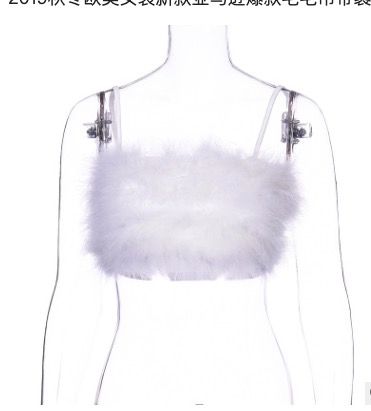 Womenoomph Sleeveless Plush Camisole Solid Color Furry Crop Tops Lady Summer Spring Fashion Clubwear Streetwear