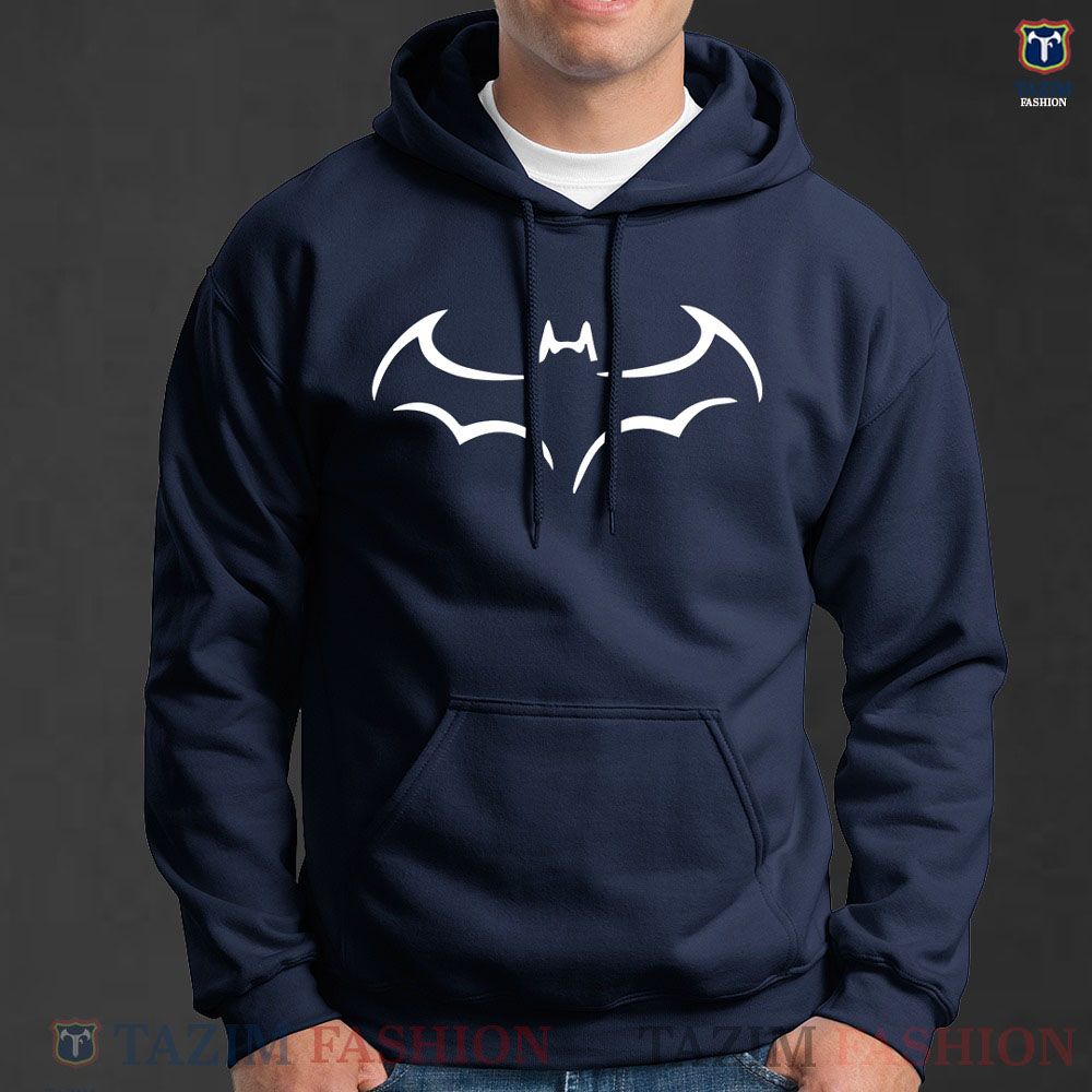 Batman Navy Blue Cotton Long Sleeve Hoodie By Tazim Fashion - Hudi For Men