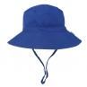 Summer Uni Kids Solid Color Breathable Anti-UV Wide Brim Chin Strap Sun Hat