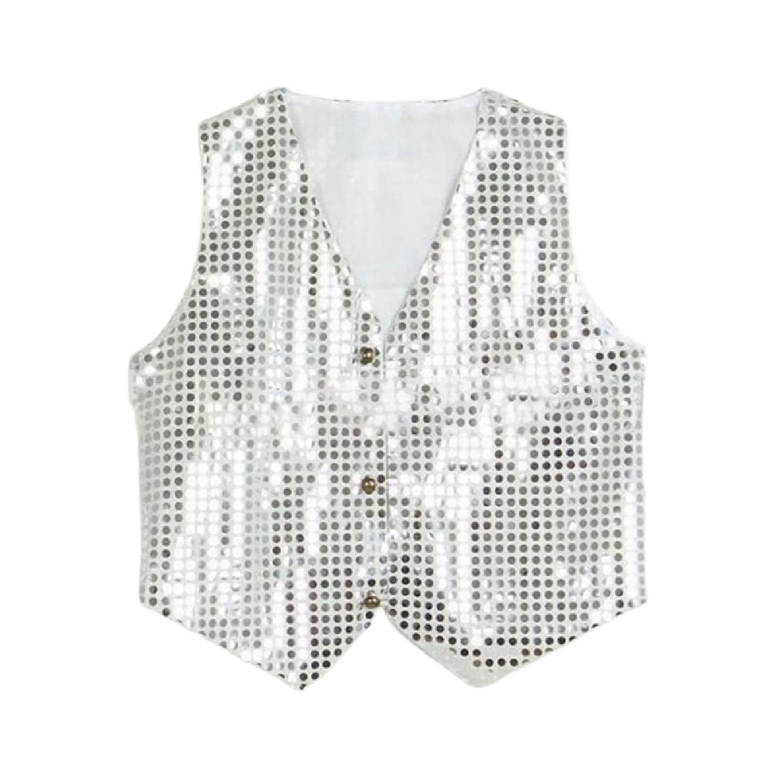 Sequin Vest Glitter Universal Dance Top Performance Vest Top