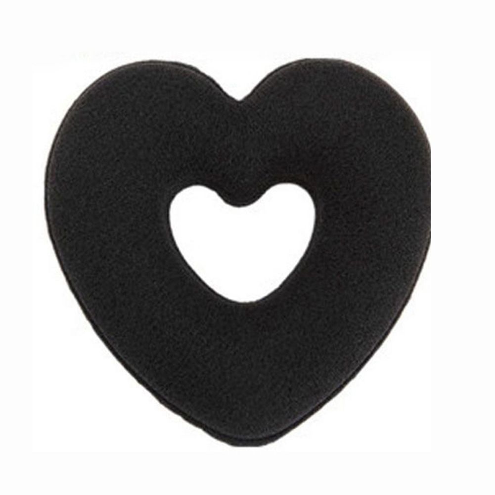 Women Heart Donut Shaped Bun Wraps Hair Clip Set Hair Updo Maker Sponge Foam