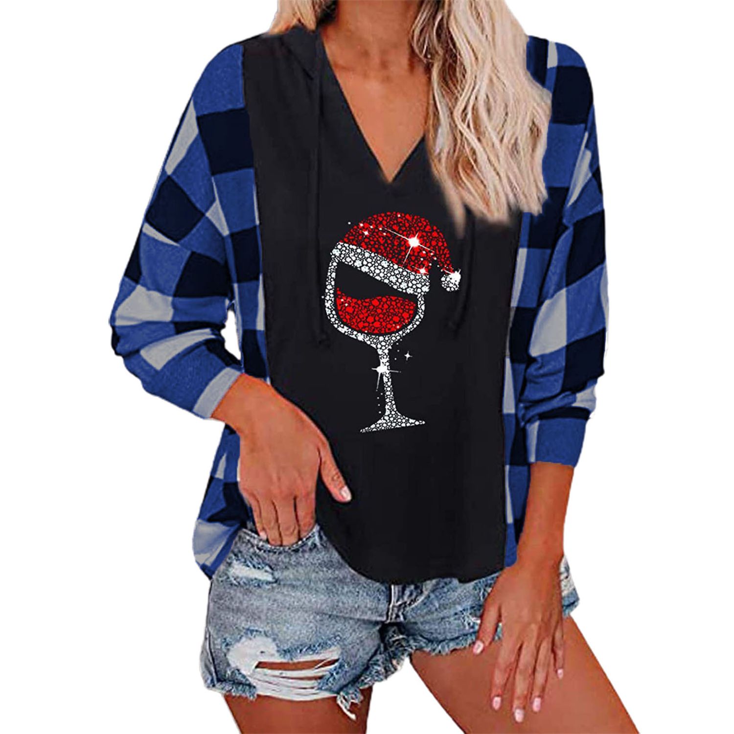 Autumn Hoodie Christmas Style Breathable V-neck Autumn Hoodie