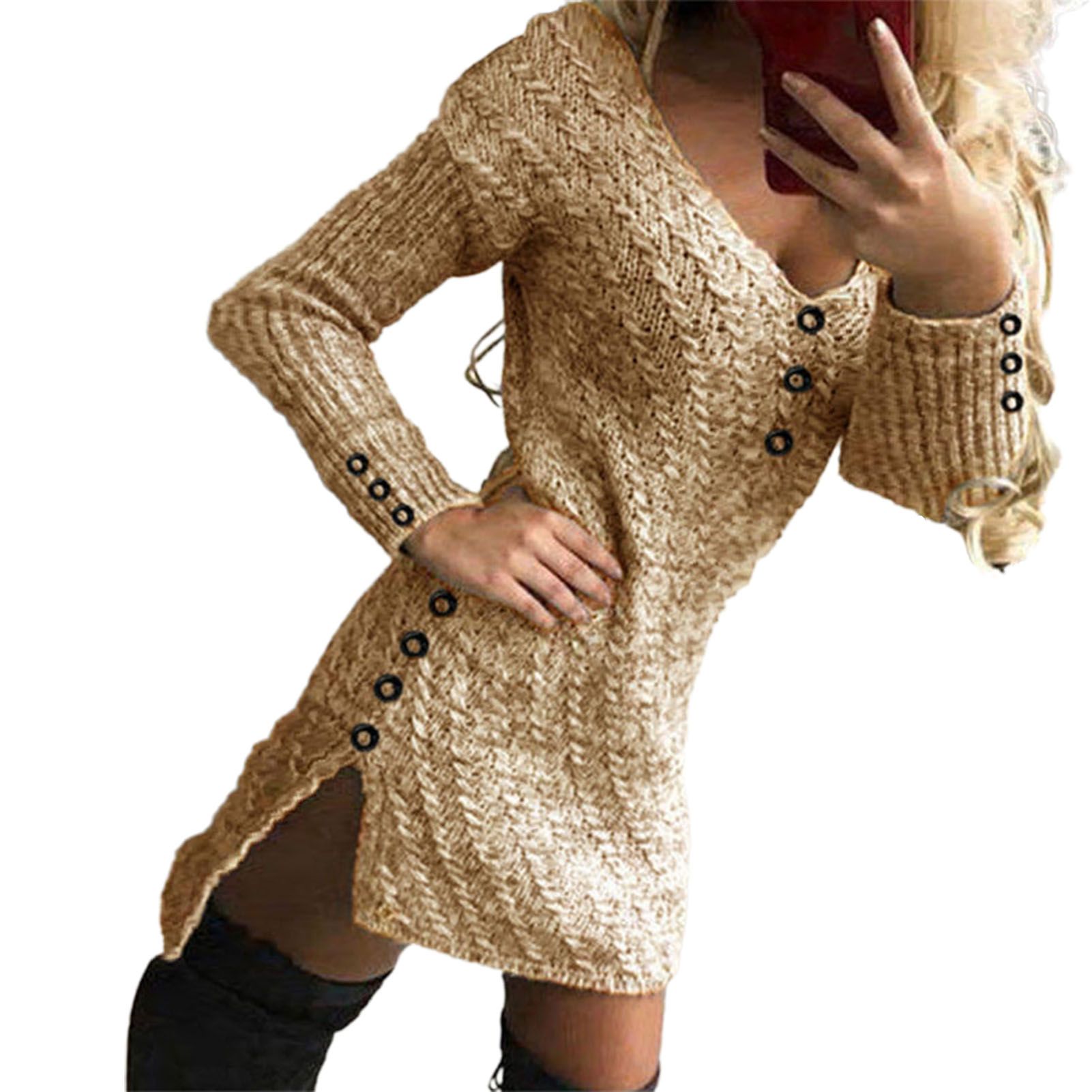 Autumn Dress Irregular Elastic Lady Dress