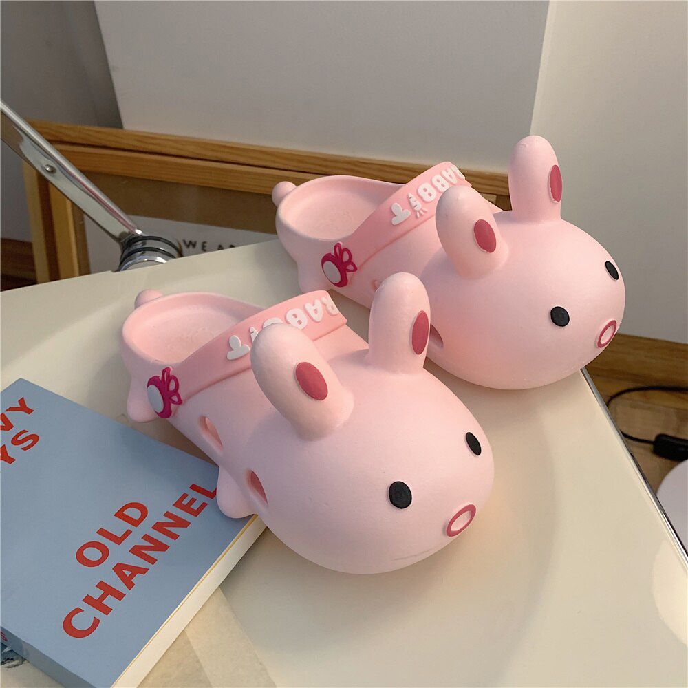 Summer Women Slippers Lovely Cartoon Rabbit Hole Sandals Shoes Female Students Wear Anti-skid Girls Sandals