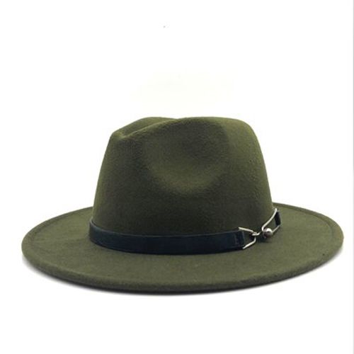 Men Wool Vintage Gangster Felt Fedora Hat With Wide Brim Gentleman Elegant Lady Winter Autumn Belt Jazz Caps