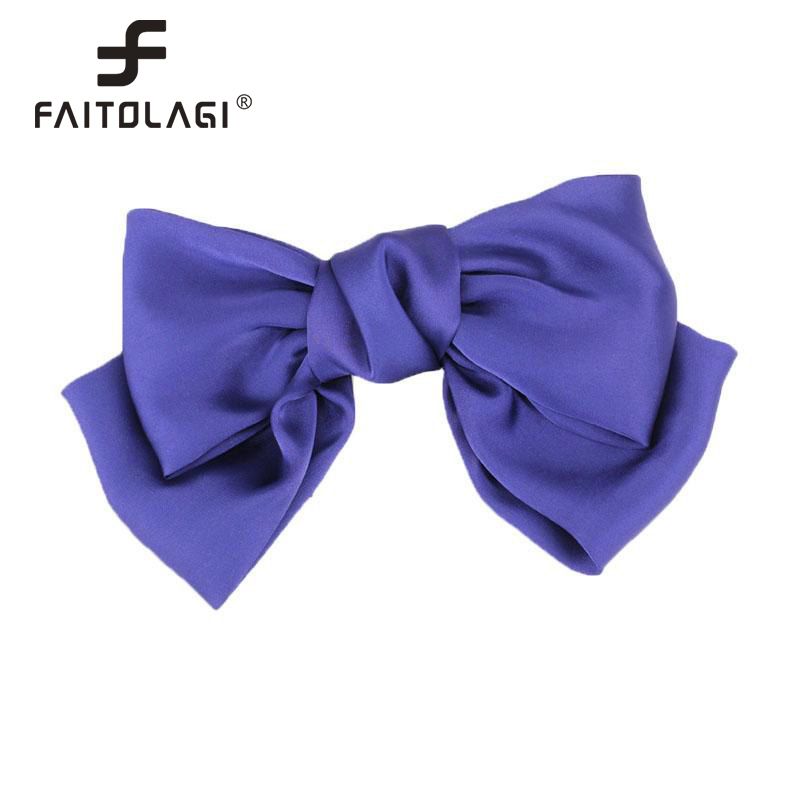 Big Large Silk Bow Barrettes Beautiful Girls Bowknot Hair Clip Hairpin Women Hair Accessories