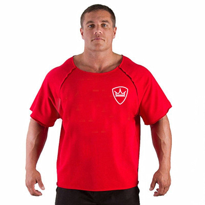 New fashion brand cotton t shirts tops men gyms Fitness shirt mens  weight Bodybuilding workout gym vest fitness men tee
