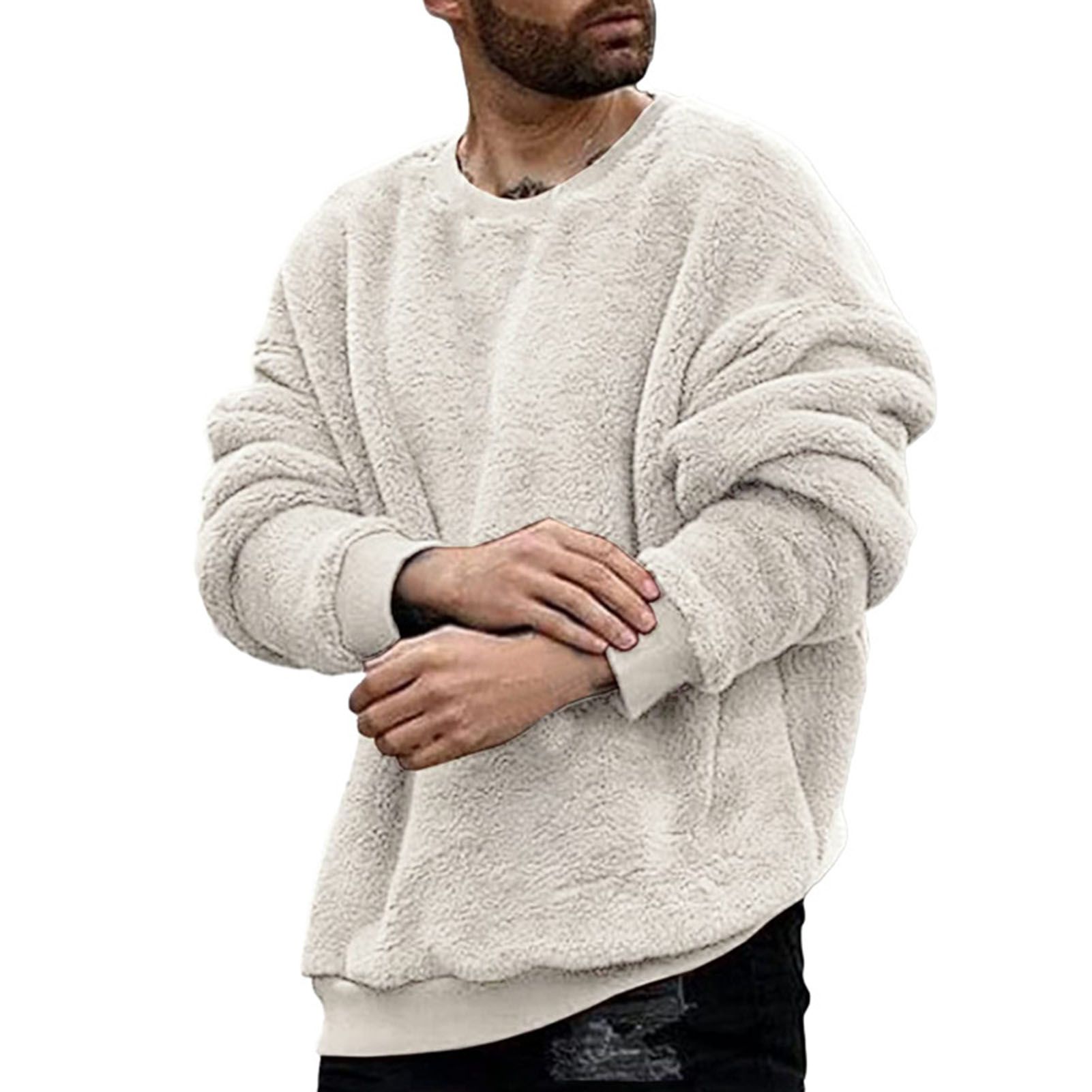 Male Sweatshirt Oversized Double-sided Plush Winter Sweatshirt