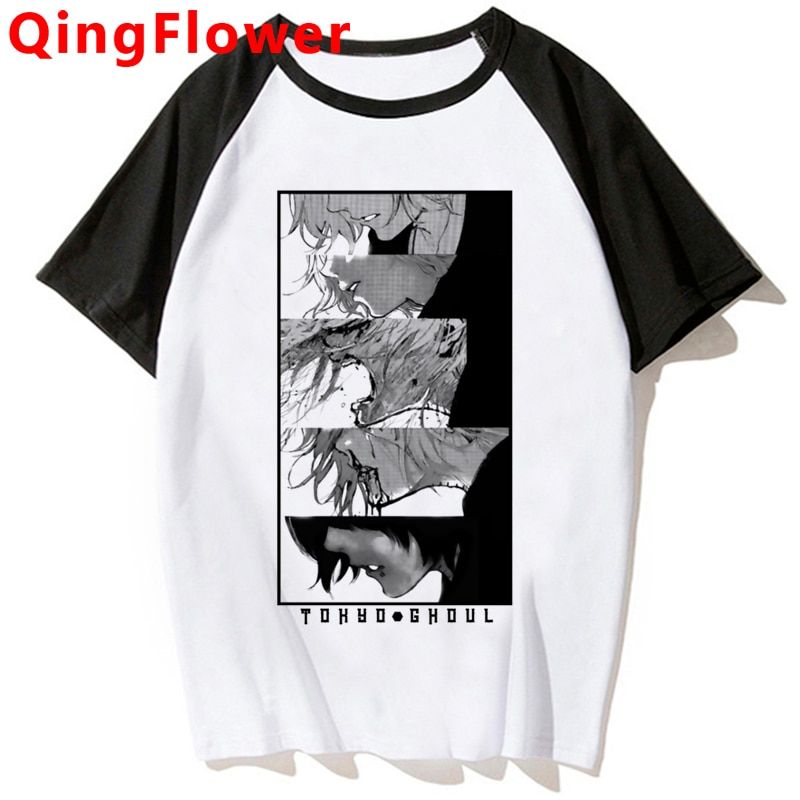 Jnese Anime Kaneki Ken Y2k Tokyo Ghoul T Shirt Men Kawaii Manga Graphic Tees Fashion Tshirt Summer 90s Tops T-shirt Male