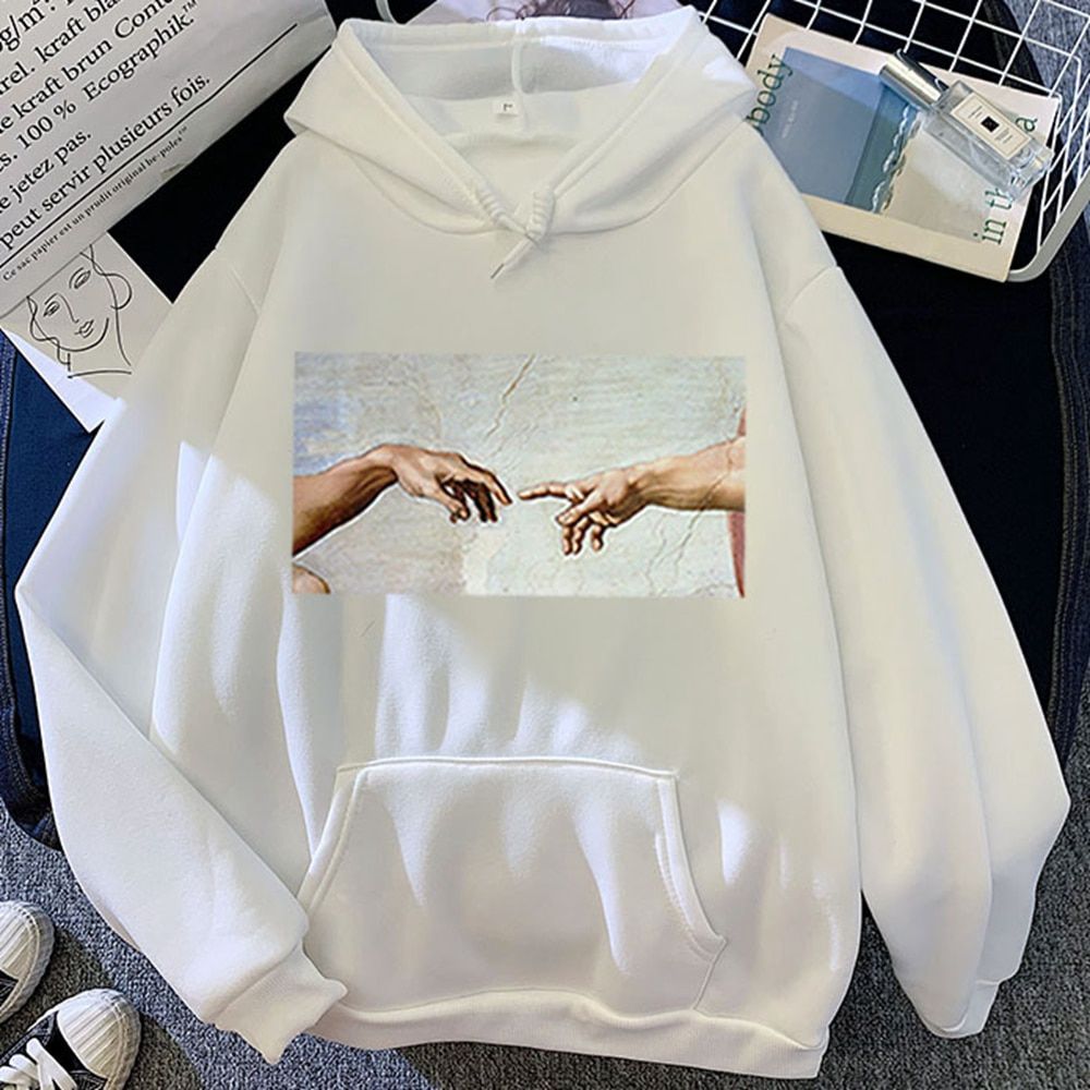 Adam's Hand Men's and Women's Hoodie Fall/Winter Sweatshirt Printed Pattern Wild Personality Oversize Pullover TOPS