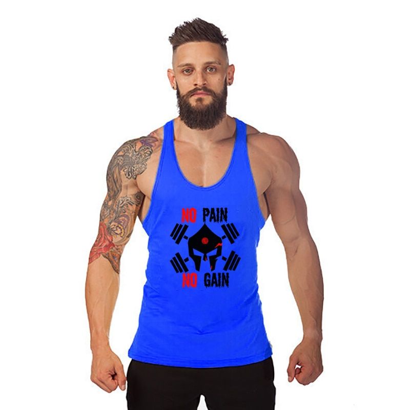 Brand Gym Clothing Bodybuilding Stringer Sleeveless Undershirt Fitness Mens Muscle Vest Summer Solid Cotton TaTop Men Tanktop