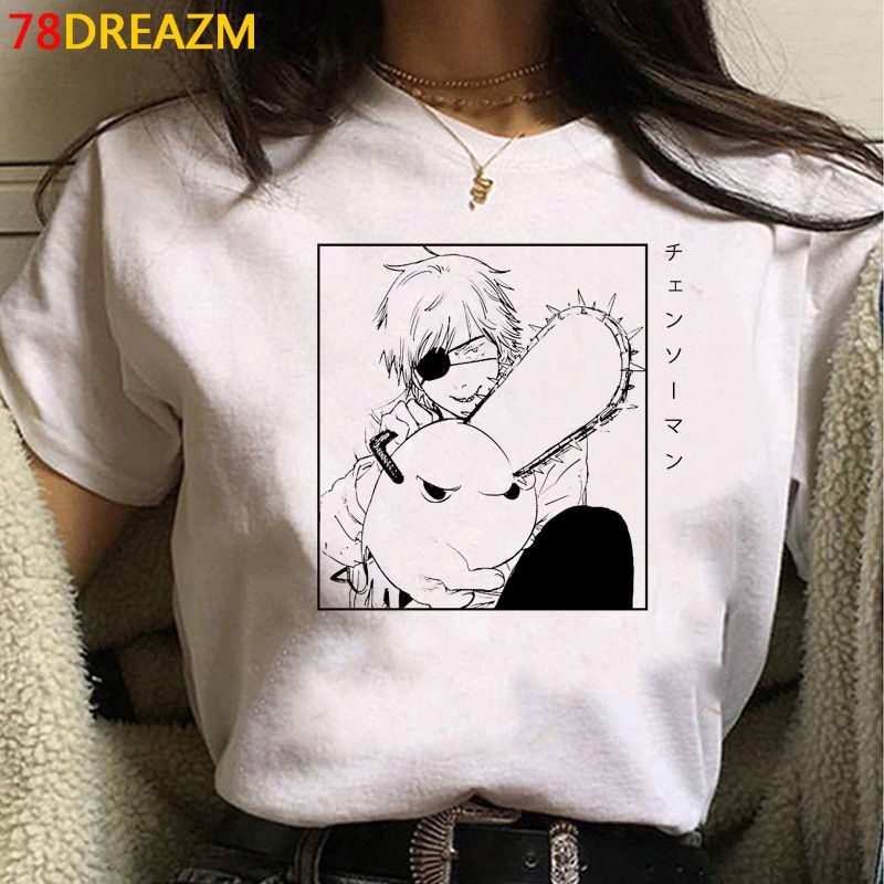 Hot Japanese Anime T Shirt Men Chainsaw Man Manga Graphic Tees Funny Cartoon Pochita Makima T-shirt Unisex Tops Tshirt Male