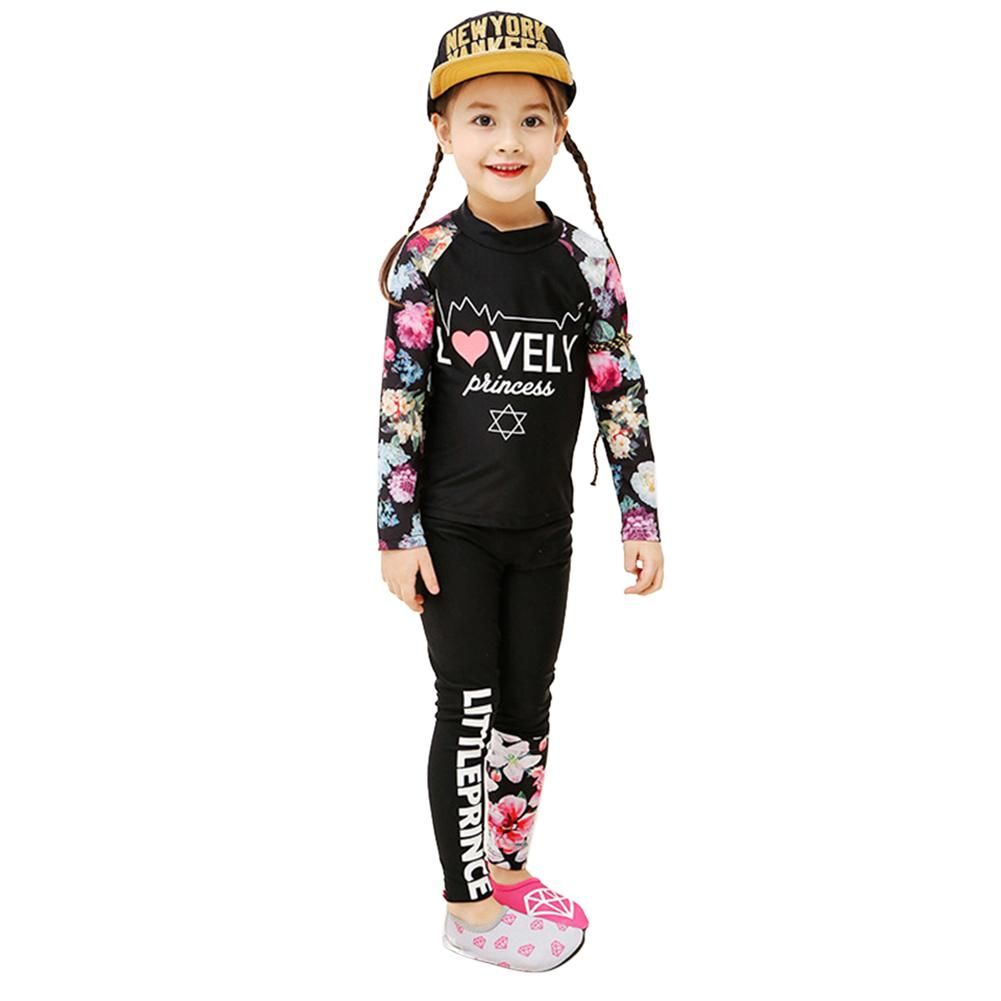 2 pcs/set Kids Girls Boys Long-sleeved Swimming Suit Muslim Style Swimsuit