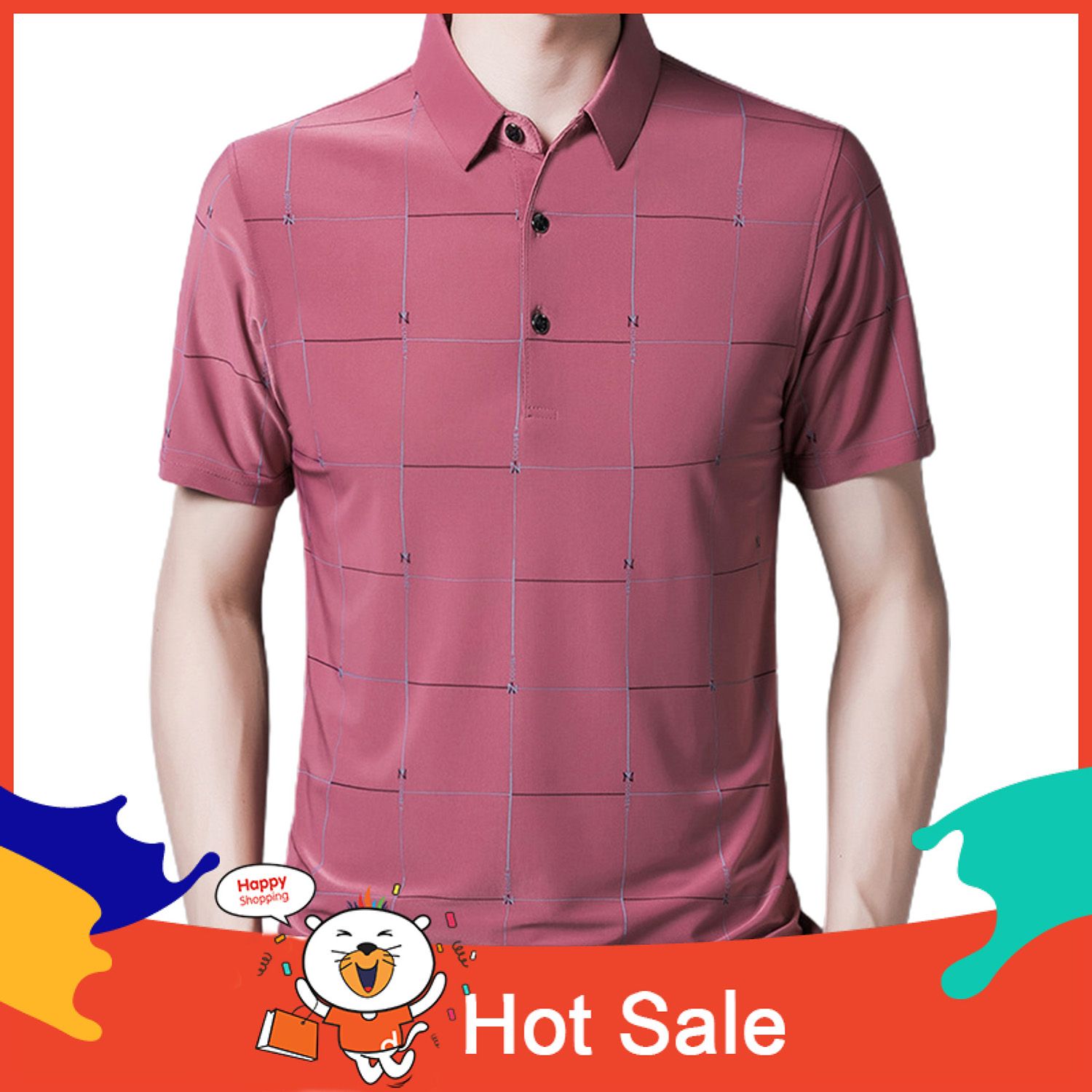 OIMG Shirt Smooth Business Style Polyester Fiber Fashion Men Lapel  Upper For Daily Life