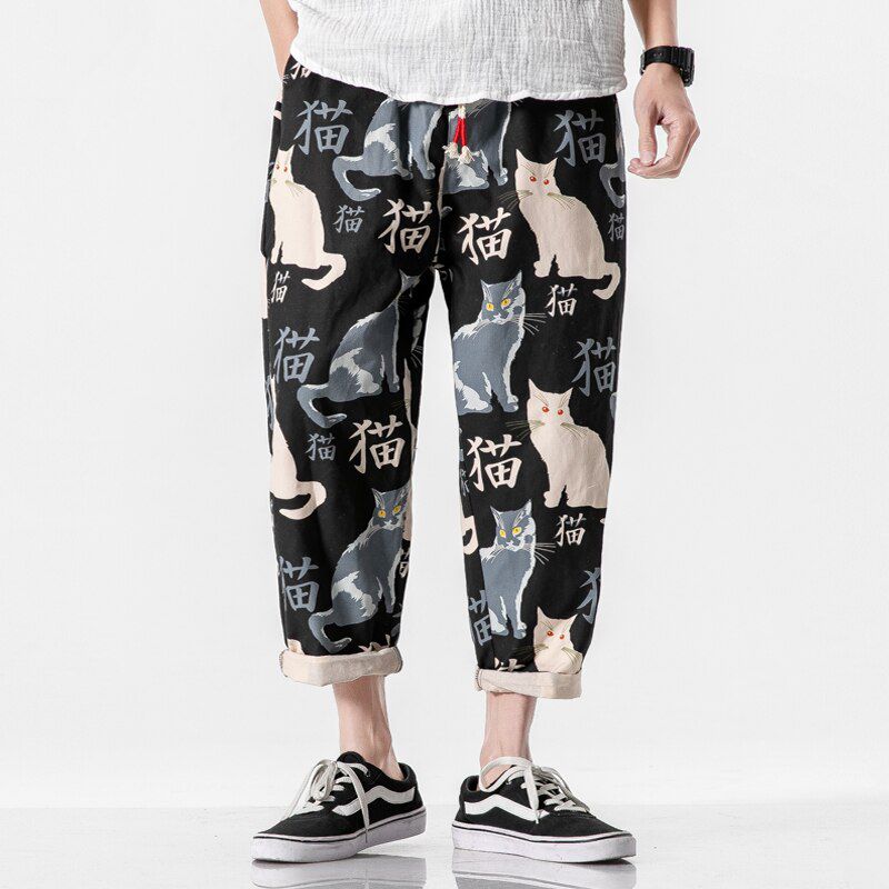 Streetwear Man Summer Harem Pants Printed Casual Pants Mans Harajuku Style Oversize Jogging Pants Woman Fashion Bottoms