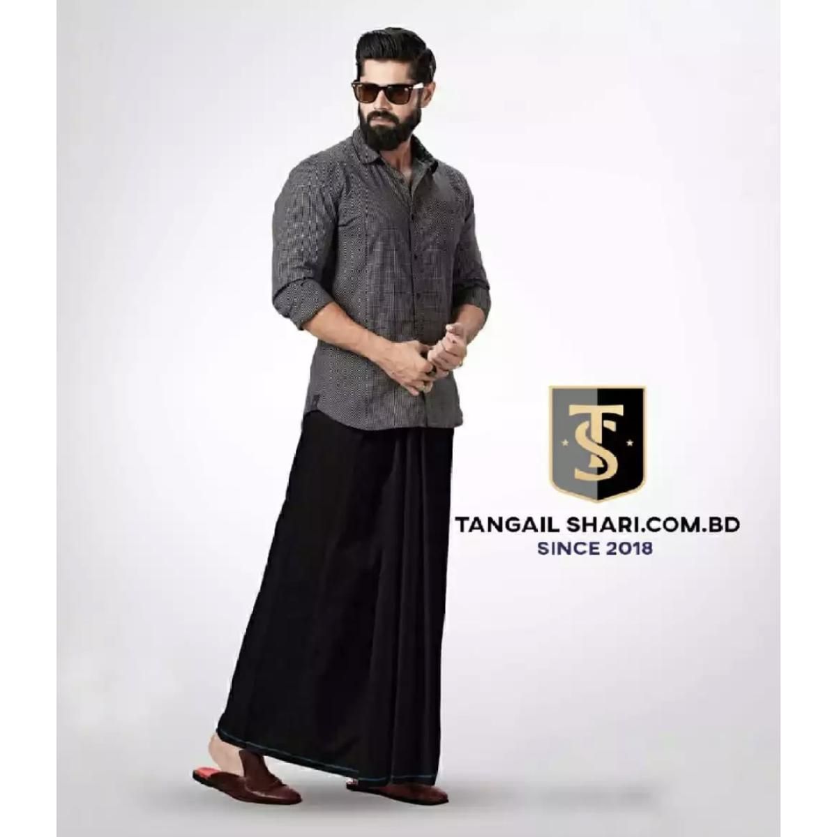 1 Pc 5 Hat White color Cotton Made Traditional Lungi For Men/Boys