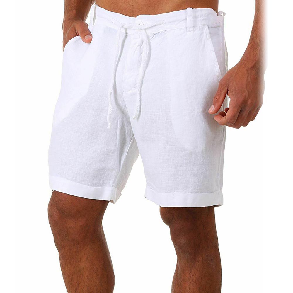 Men Solid Color Drawstring Shorts Loose Short Pants Fitness Jogger Sweatpants