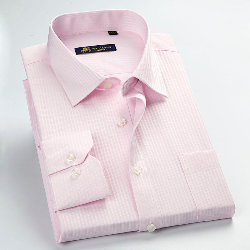 Striped Men Dress Shirts Regular Fit Long Sleeve Plus Size Business Formal Shirt Male Casual Clothing camisa masculina hombre