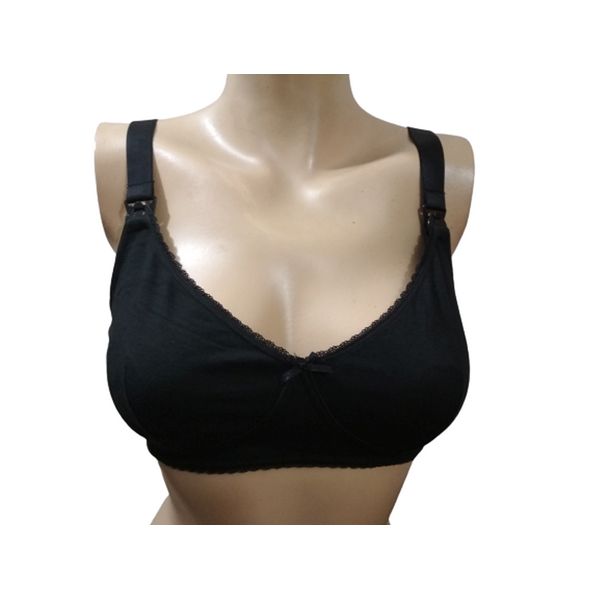 Women Cotton Bras Black Non foam Non stick