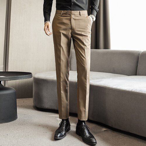 2021  clothing Men's spring slim fit Casual business suit Trousers/Male Fashion cotton Large size Suit Pants S-6XL