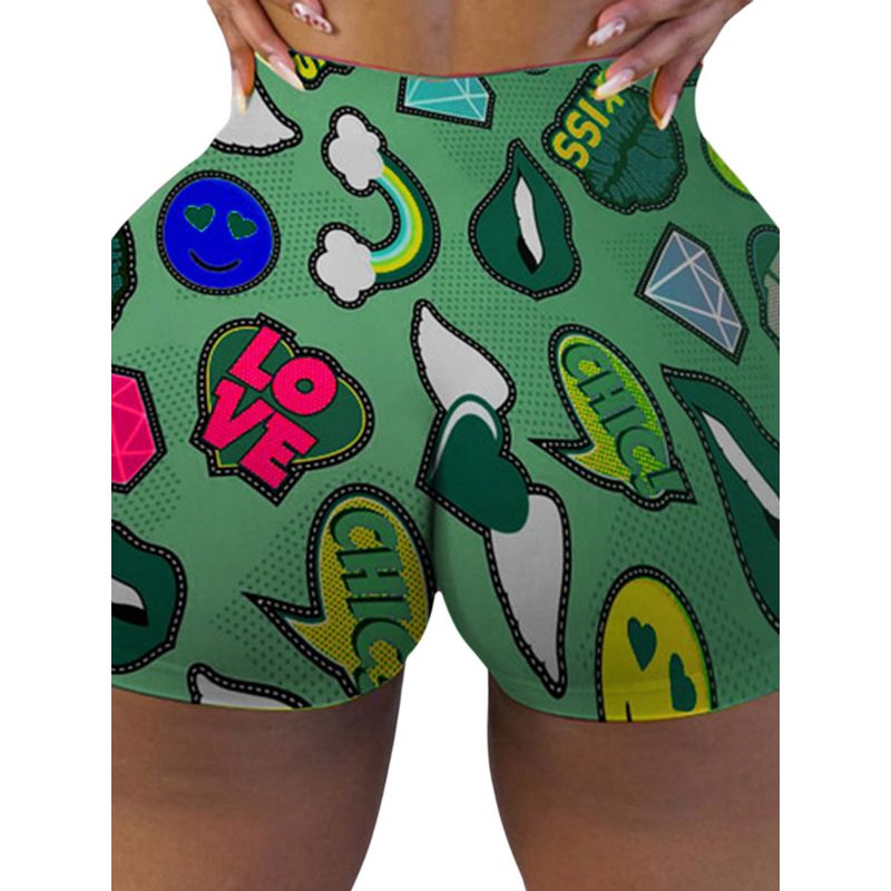 Women Ladies Fashion Fun Print Shorts Ladies Summer Stylish Shorts for Daily Wear
