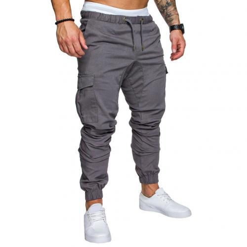 Men's Track Pants Slim Trousers Sport Tracksuit Men Fashion Drawstring Zip Stripsckets Ankle Tied Long Pants Sports Trousers