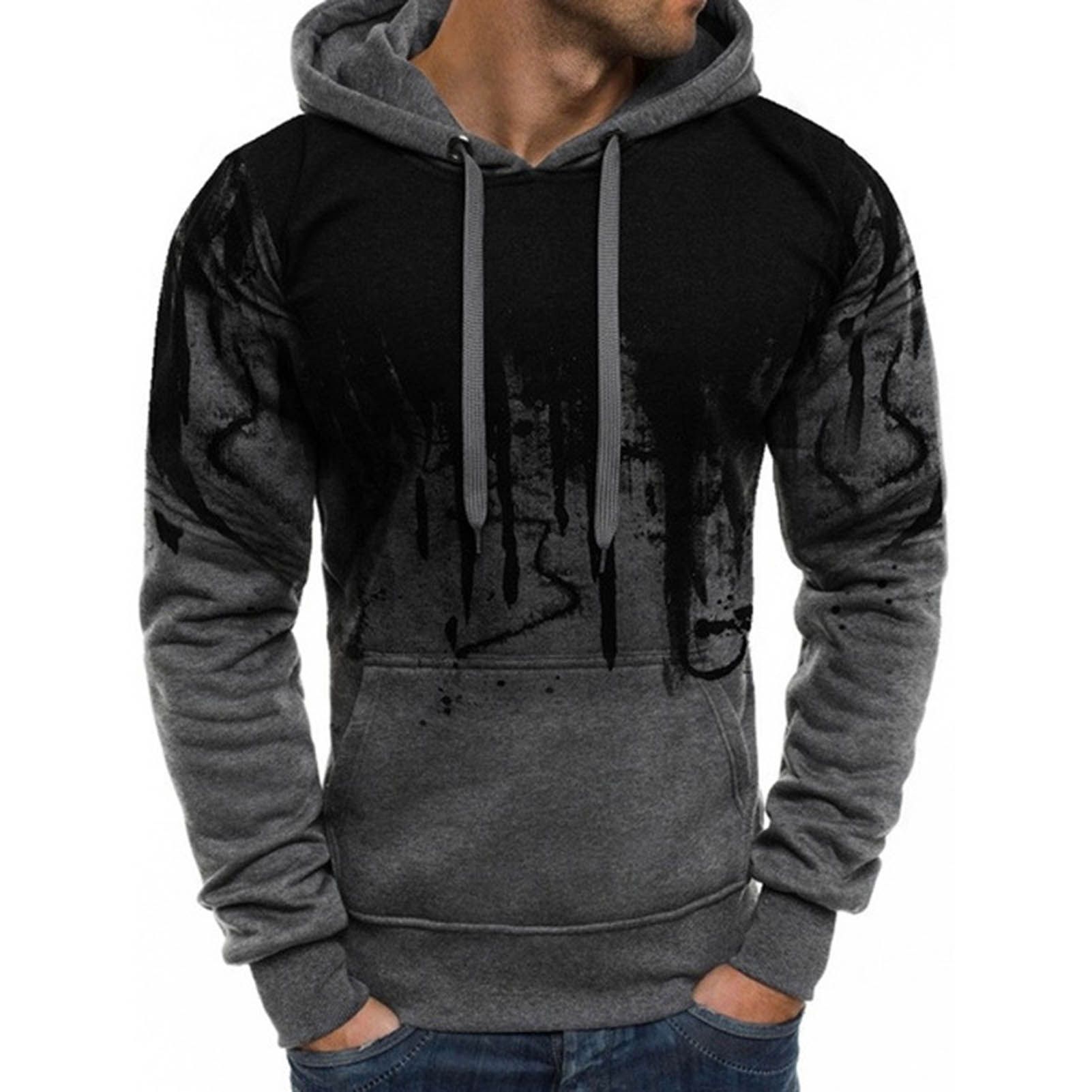 Pullover Hoodie Slim Fit Splashing Letter Pt Stretchy Pullover Hoodie