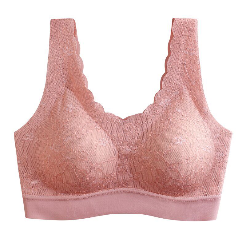 M-4XL Large Size Design Latex Bra Seamless Bras For Women Underwear Lace Brassiere Push Up Bralette With Pad Vest Top