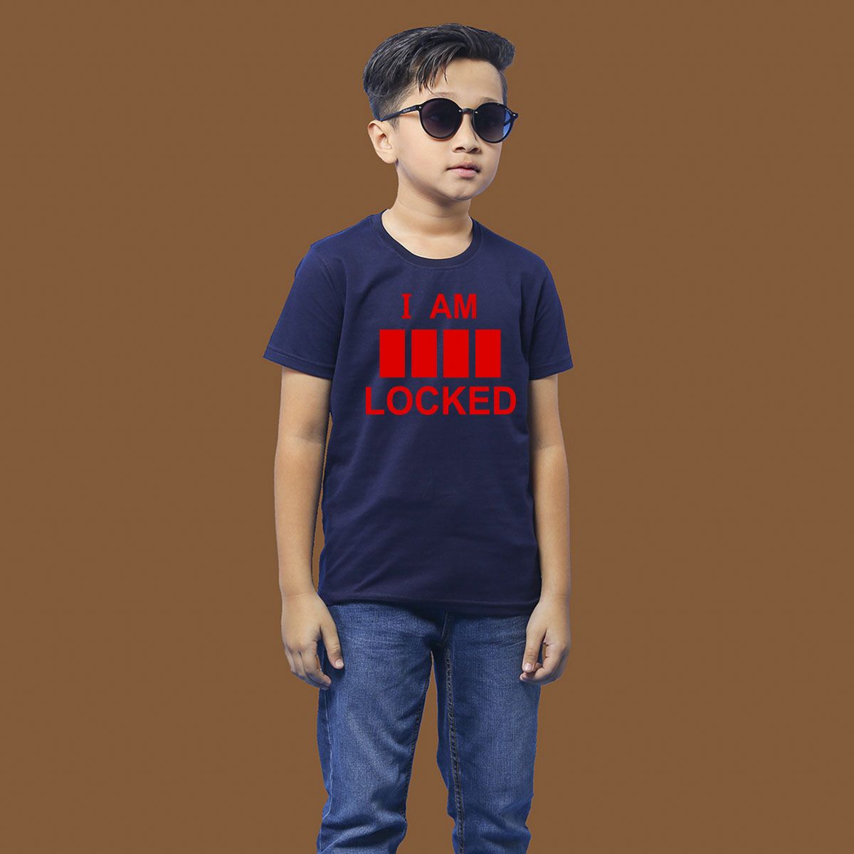 Navy Cotton Short Sleeve T-Shirt for Boys
