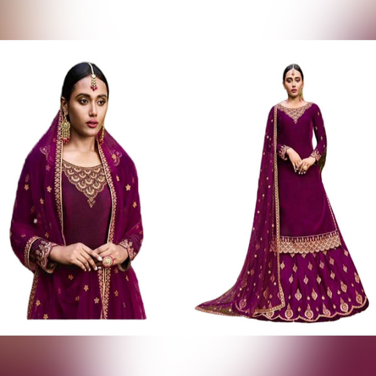 New Stylish Georgette Embroidered Suit