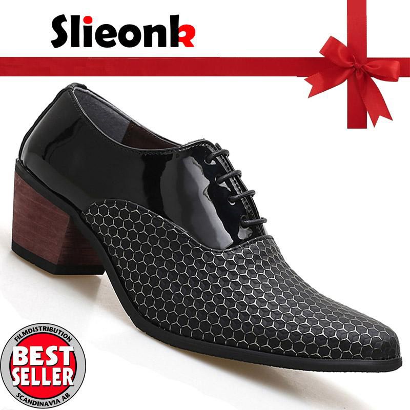 Luxury Brand Men Dress Shoes Men High Increase Wedding Shoes High Heels Formal Shoes kasut lelaki
