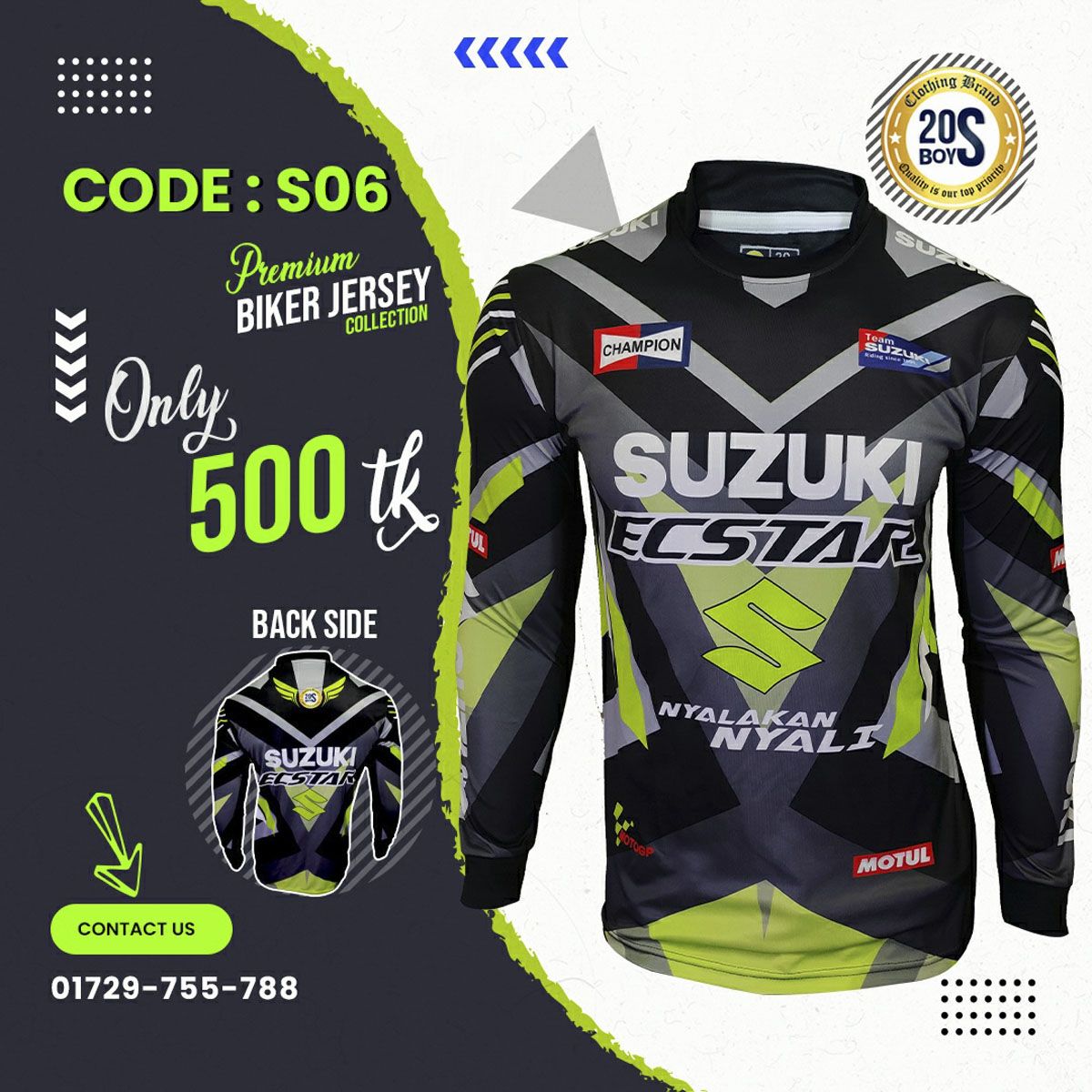 Both side printed Jersey with stylish design for BIKER Jersey