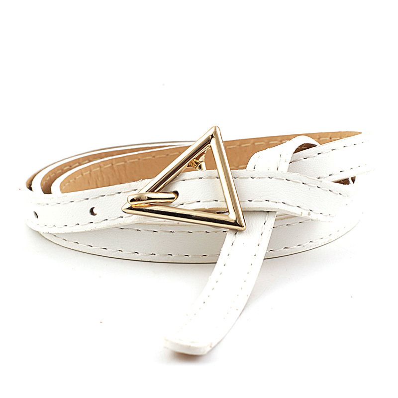 Loldeal 1.1x110cm Women's Fashion Triangle Buckle Thin Belt Stall Hot All-Match Dress Small Belt Women's