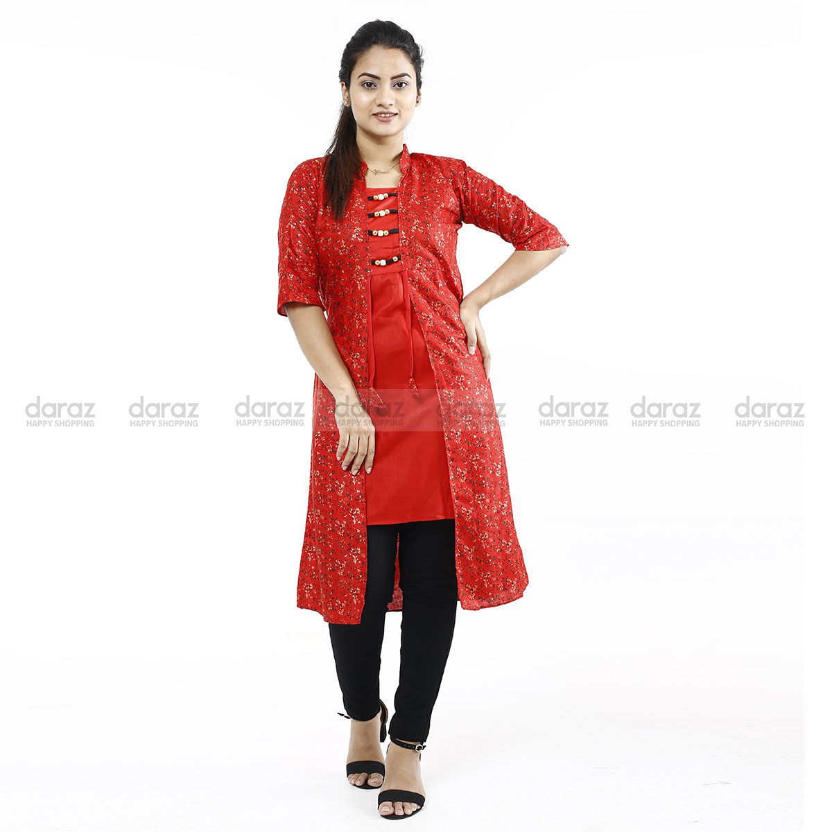 Stylish Fashionable Koti Hot Kurti For Girls Long Pure Soft Linen (1 Pcs) - Tops For Girls - Tops For Girls - Tops For Girls