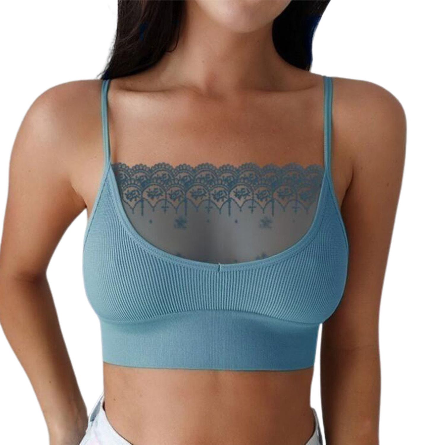 Women Brassiere Sleeveless Pure Color Wire Free Brassiere