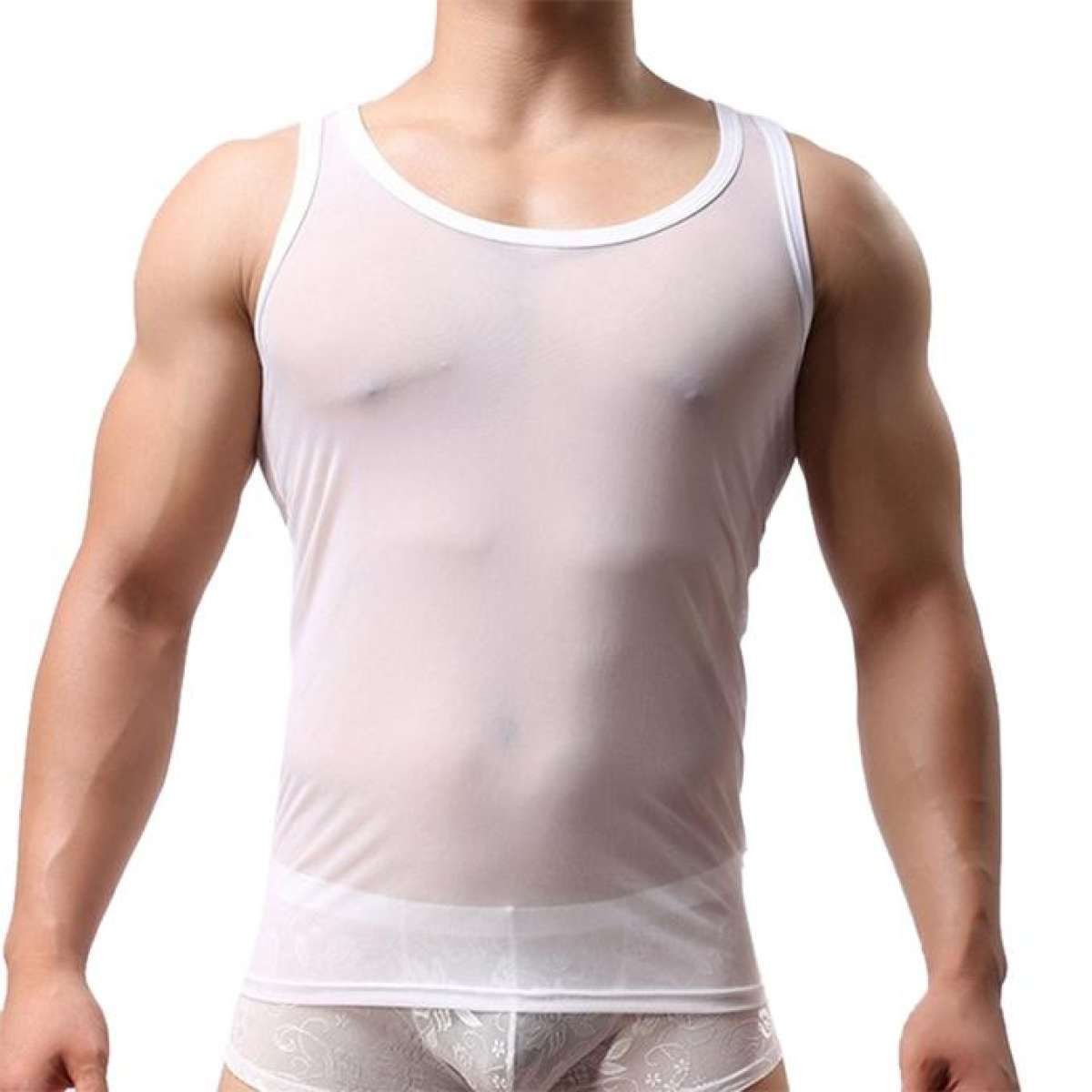 White Cotton Undershirt for Men