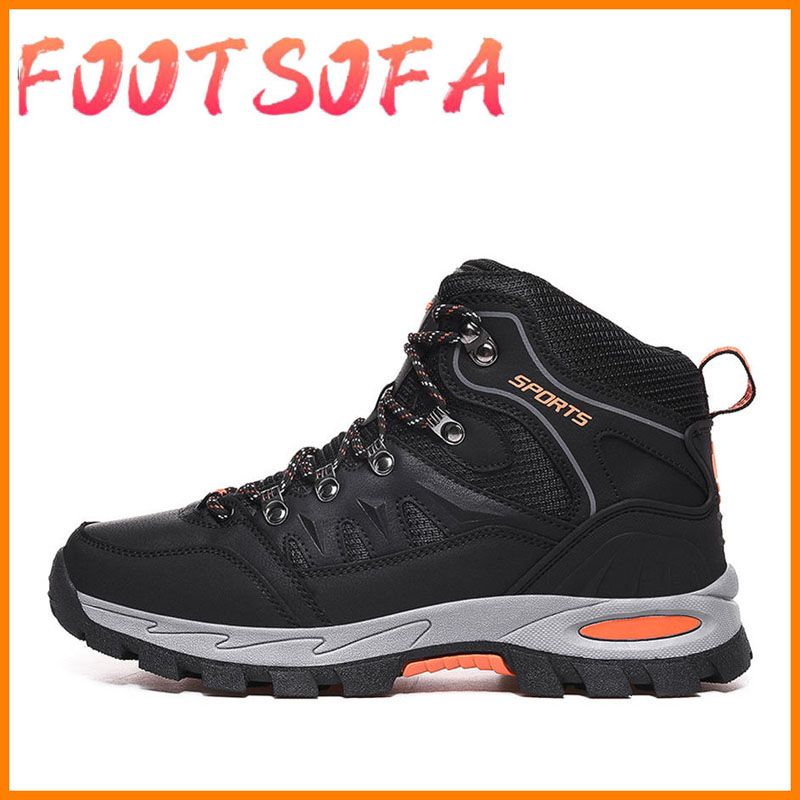 Ankle Hkiking Boots Men Leather Casual Shoes Outdoor Waterproof Winter Warm Fur Boots For Men Sneakers Military Black Female Bot