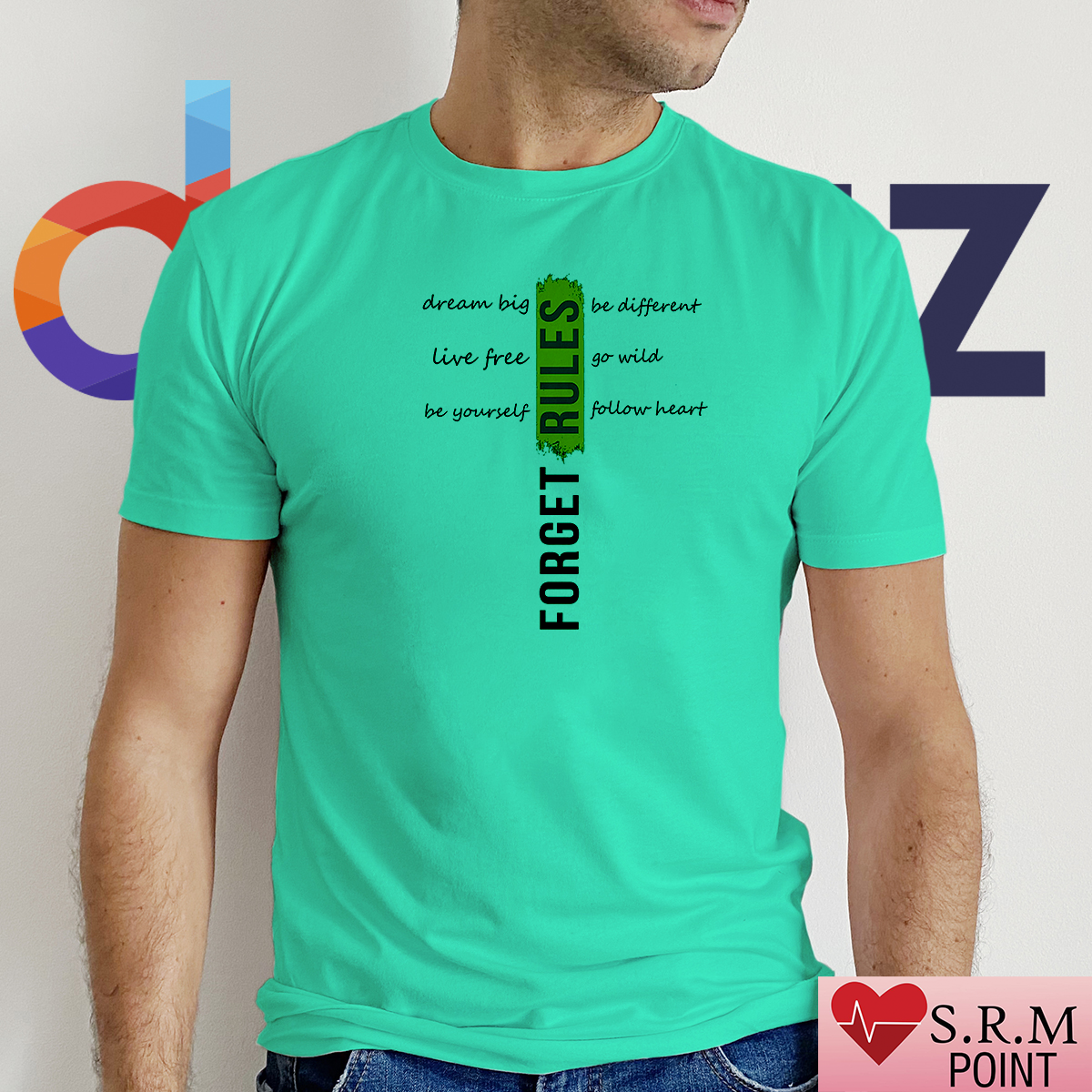 Forget Rules Digital Print Half Sleeve t-shirt For Man