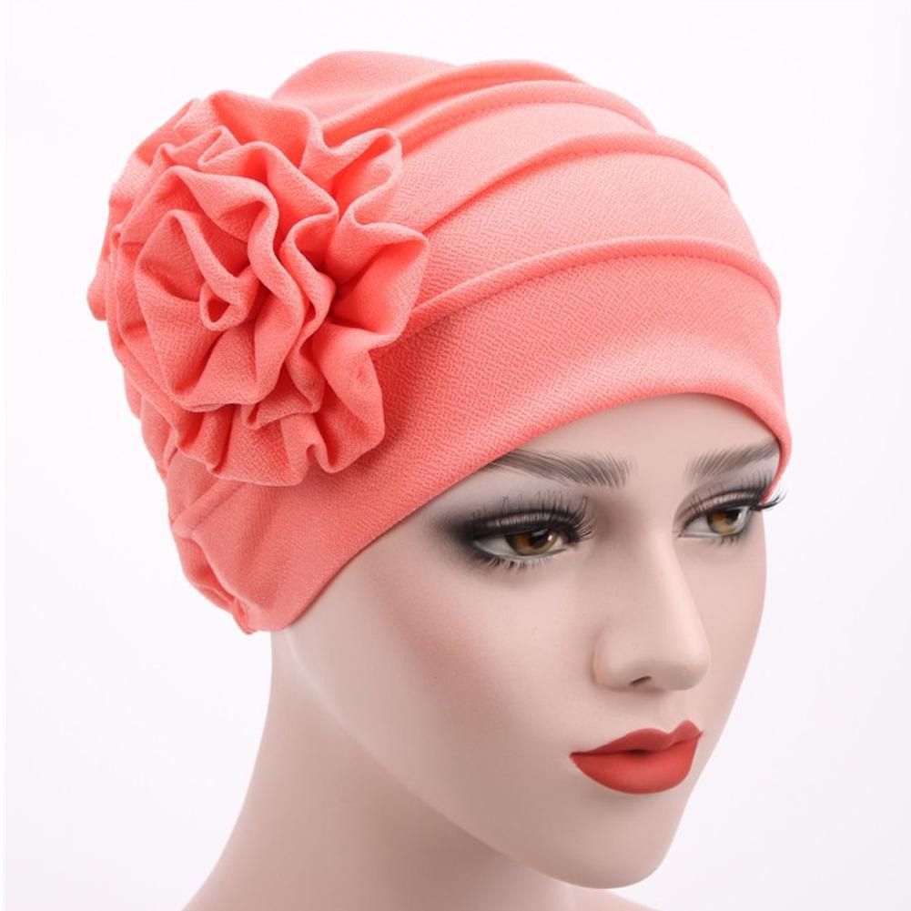 【ALLGOOD】Women Big Flower Turban Hat Chemo Hair Loss Cap Bonnet