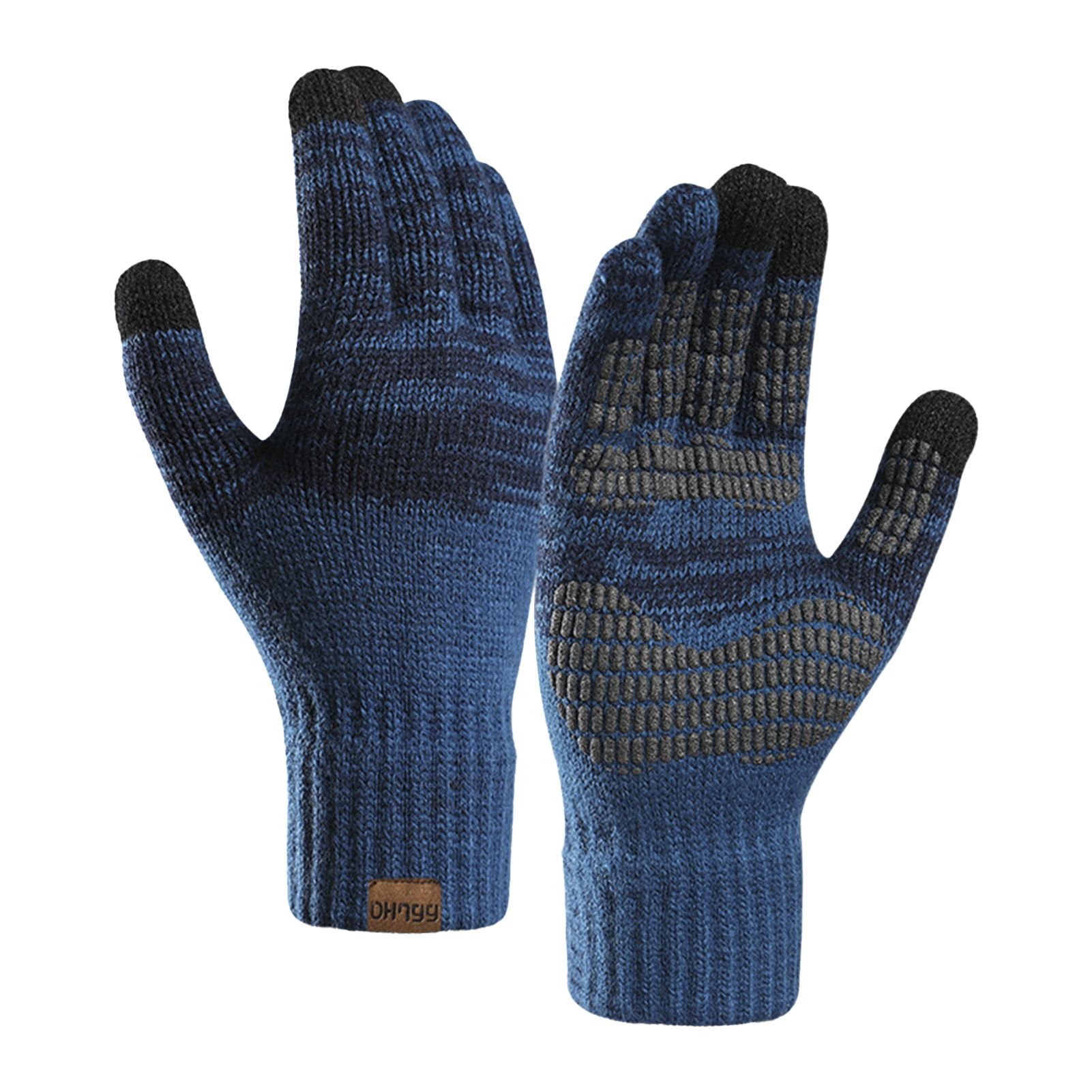 Sports Knitted Gloves Contrast Color Pattern Touch Screen Warm Skiing Gloves
