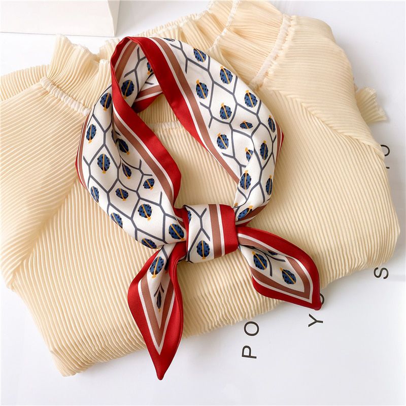 2020 Women Silk Scarf Print Female Luxury Skinny Hair Neck Scarves Lady's Bag Tie Ribbons Headband Accessories Summer New