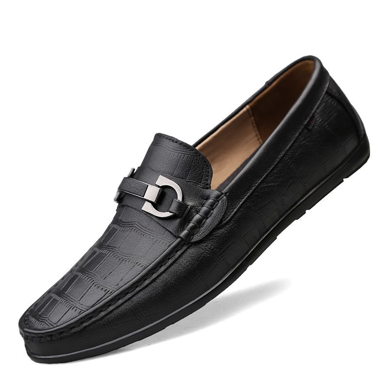 Shoes Men Outdoor Classic Leather Loafers Mens Slip-On Driving Shoes Men Crocodile Pattern Men Casual Shoes Moccasins